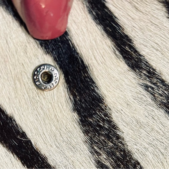 Zebra Print Italian Leather Bocci Made in Italy Leather Wallet with Brown Mohair - Picture 11 of 13